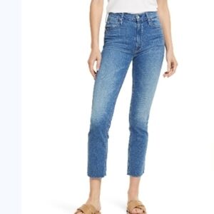 Mother the midrise dazzler ankle fray